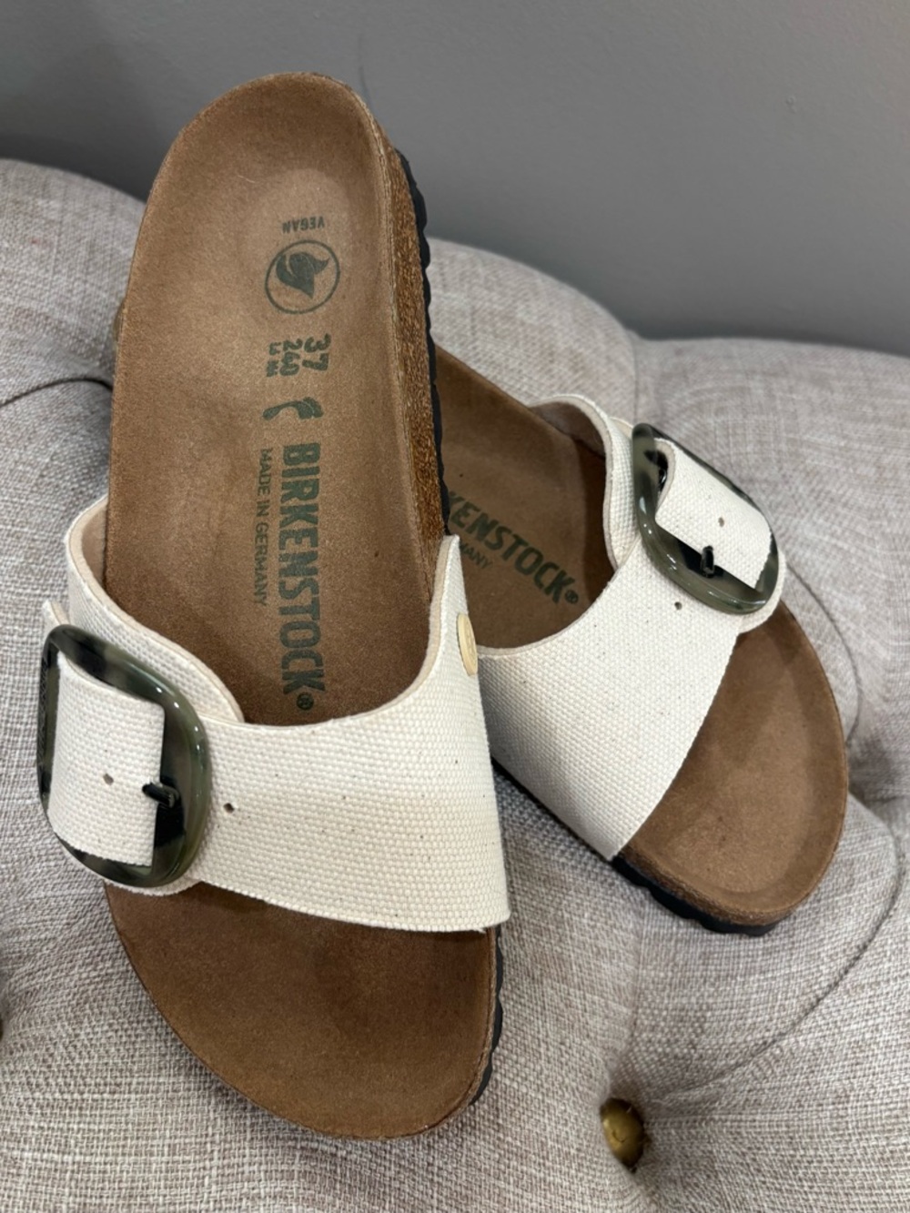 Birkenstock Women’s Off-White Madrid Buckle Sandals